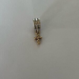 Pandora Silver and Gold Cross Charm